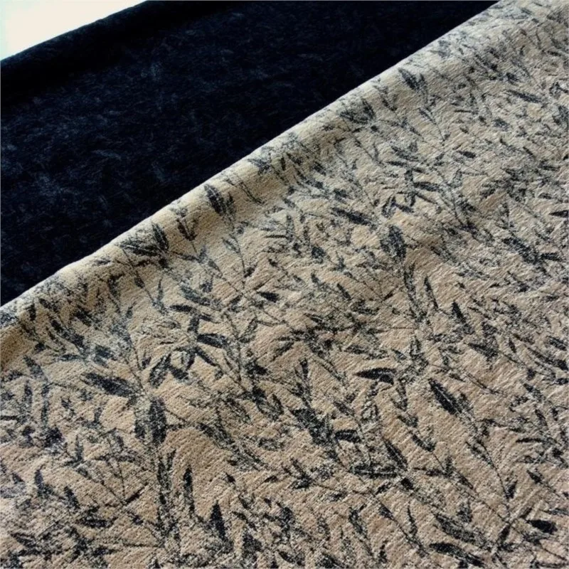 Abstract dark-patterned branch and leaf jacquard fabric men's suit women's skirt bag