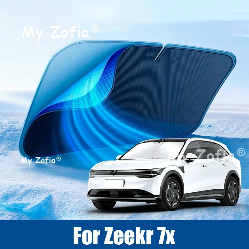 

Для Zeekr 7X 2025 2026 автомобильный солнцезащитный козырек на лобовое стекло, защита от ультрафиолета, складные аксессуары