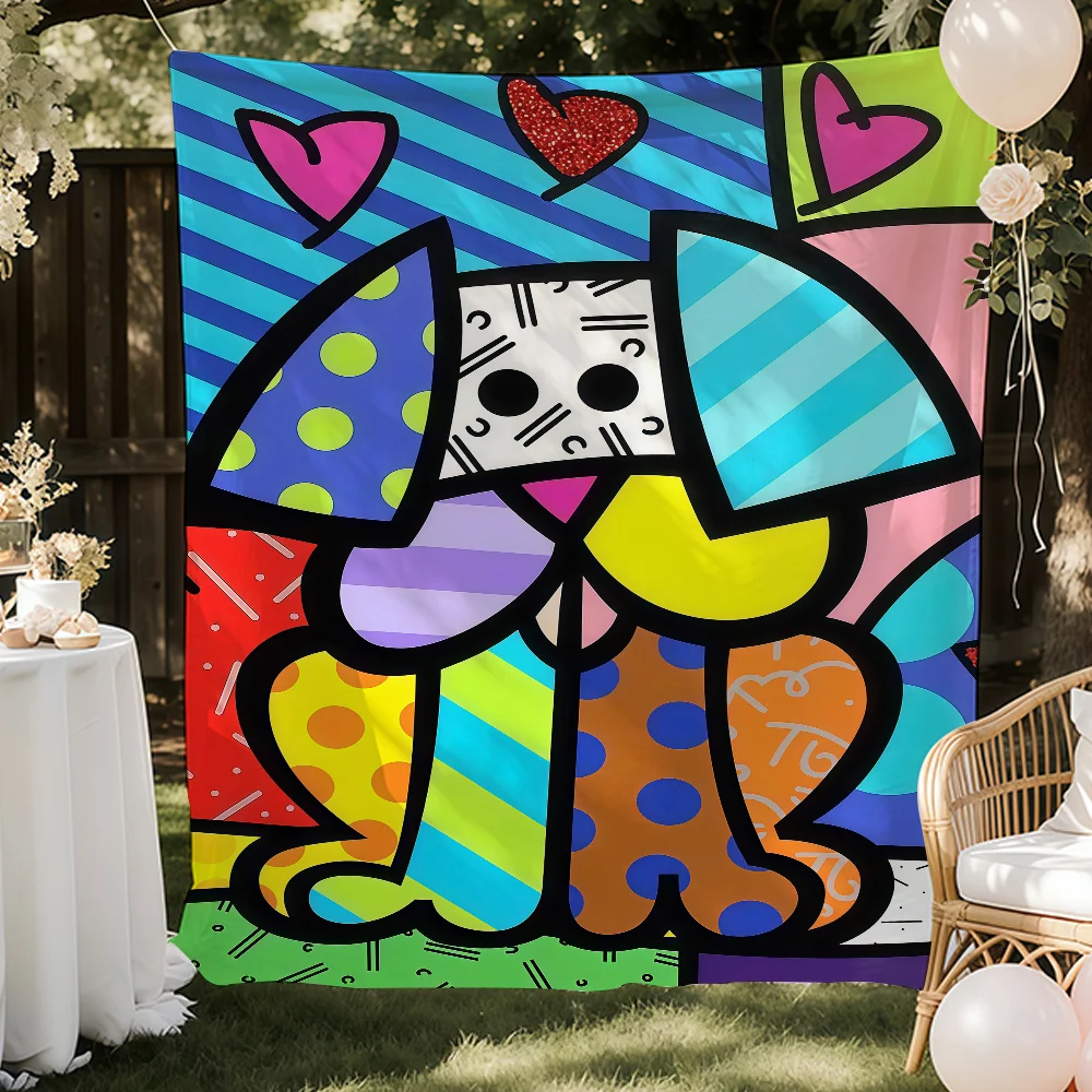 Impressões de arte com bandeira Colors R-Romero B-Britto, adequadas para decorar salas de estar, quartos e dormitórios universitários