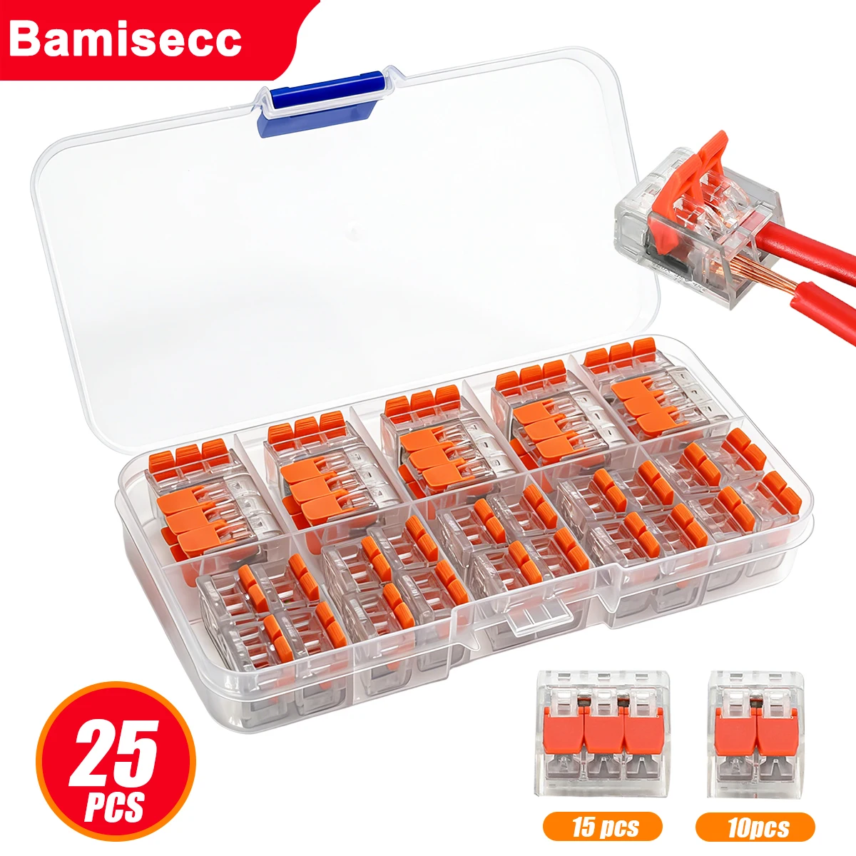 25pcs Quick-Connect Connector Kit, PCT412-413 Series Terminal Block Set, and Wire Splitter for Safe and Quick Installation.