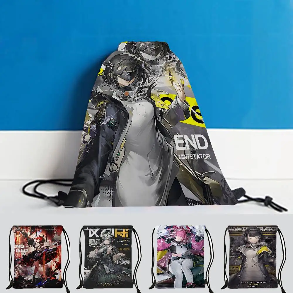 Popular Strategy Game Arknights Endfield 1 Piece Drawstring Bag Backpack, Adjustable Drawstring Backpack, Storage Bag
