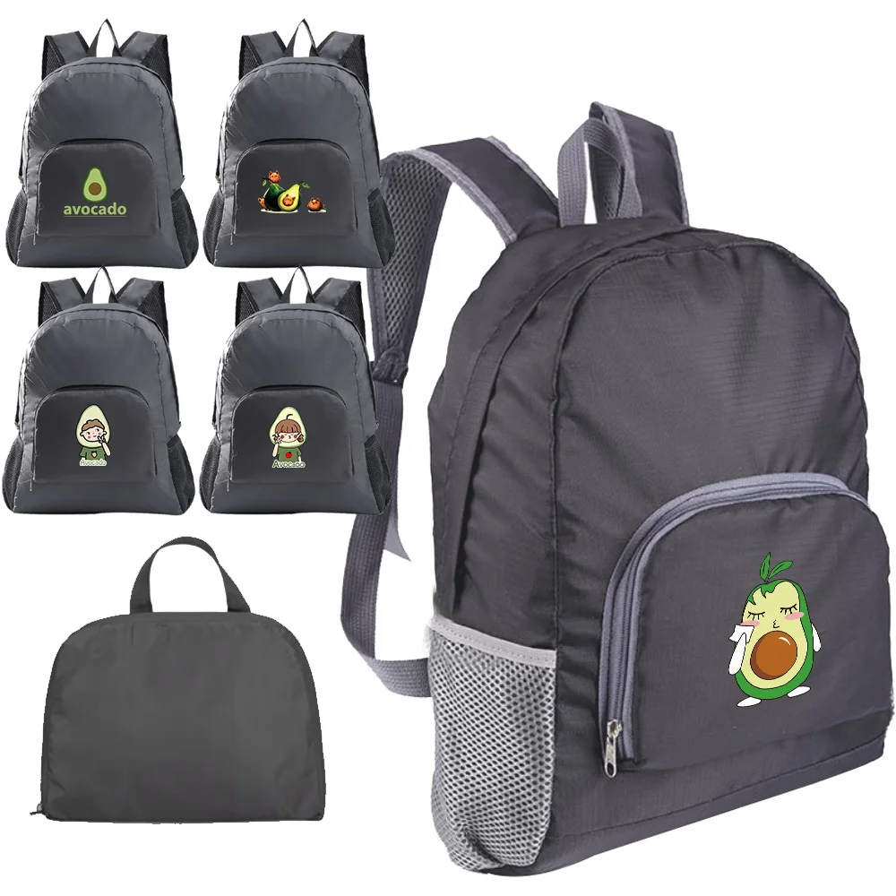 

Stylish and Simple Hiking Ultra-light Travel Sports Storage Backpack Avocado Printed Lightweight Folding Backpack.