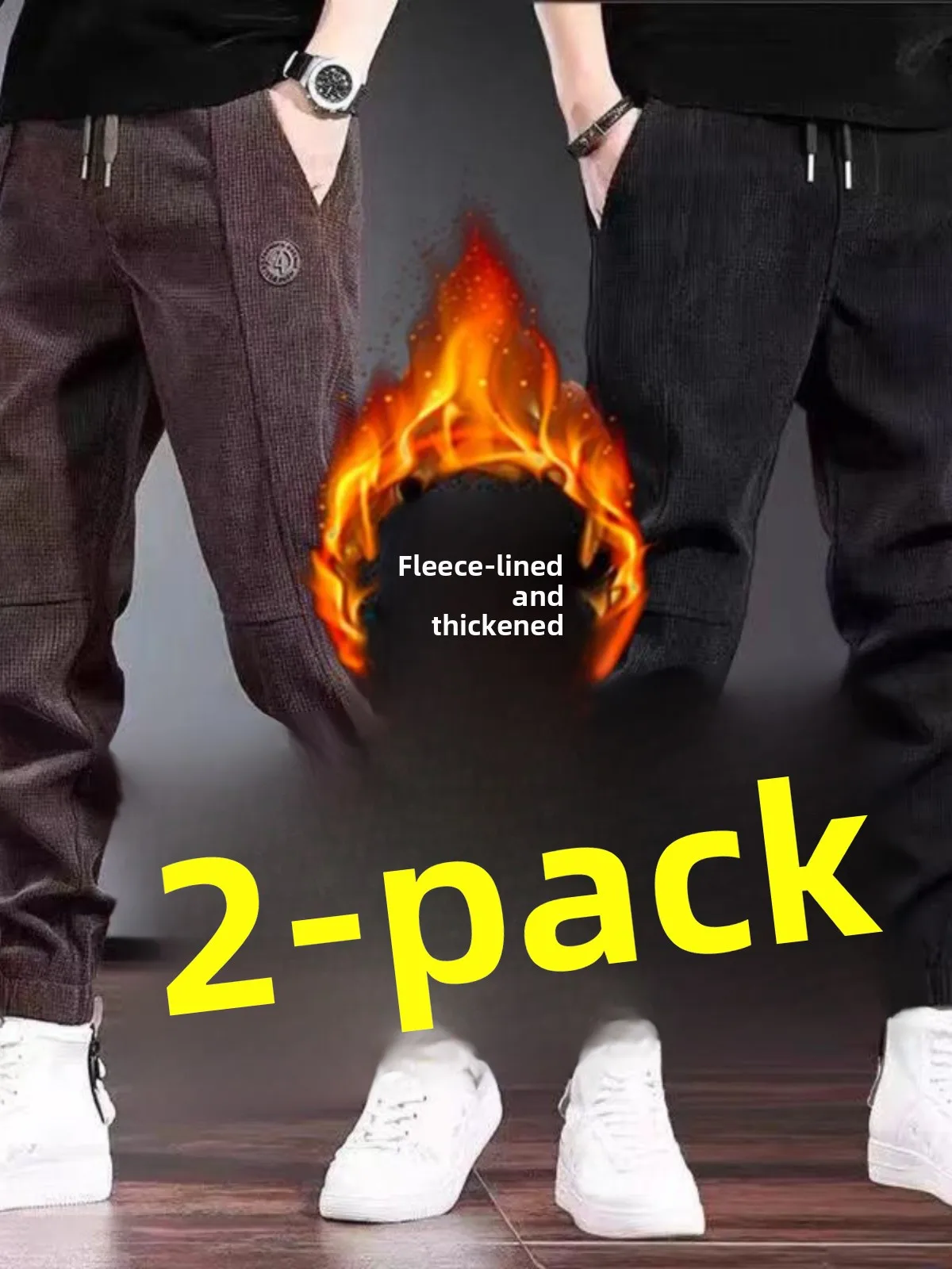 

Мужские брюки Thiened Fce, осенне-зимние повседневные однотонные спортивные штаны свободного покроя, молодежные удобные длинные брюки