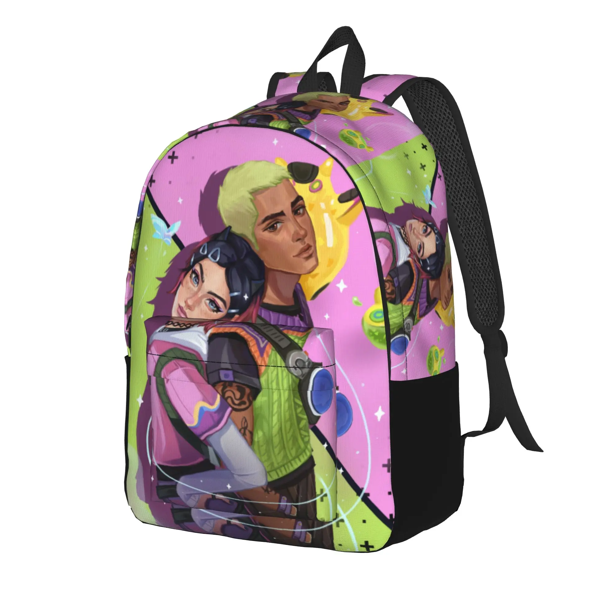 Clove And Gekko Backpack V-Valorant Student Polyester Workout Backpacks Breathable Cute School Bags Rucksack
