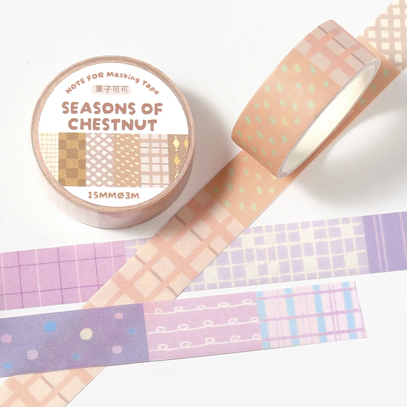 

15mm * 3m Four Seasons End Series Kawaii Ins Washi Tape Creative Handbook Collage DIY Scrapbook Handmade Aesthetic Supplies
