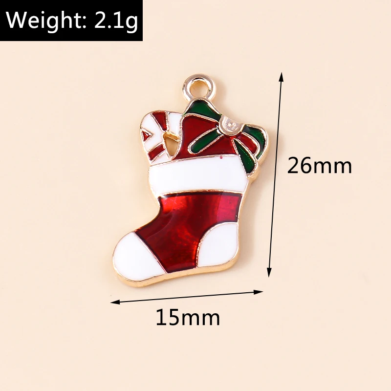 10 stücke Emaille Weihnachten Charme Lebkuchen mann Schneeflocke Schneemann Santa Anhänger für DIY Halskette Ohrring Schmuck Herstellung Zubehör – Detail 22