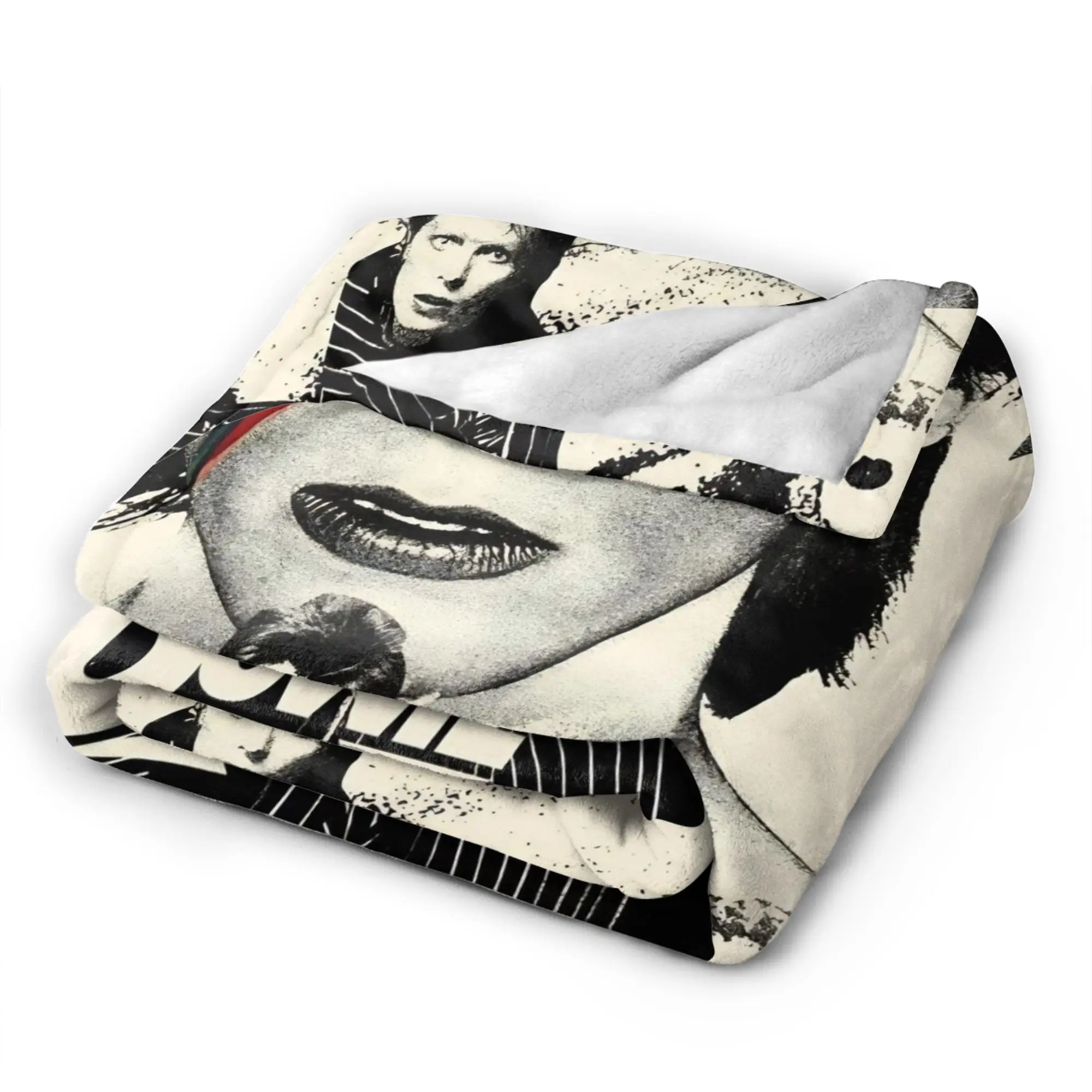 Davids Bowied  Plush Blankets Children  Flannel Throw Blanket For Outdoor Warm Soft Design Quality Bedspread Gift Idea