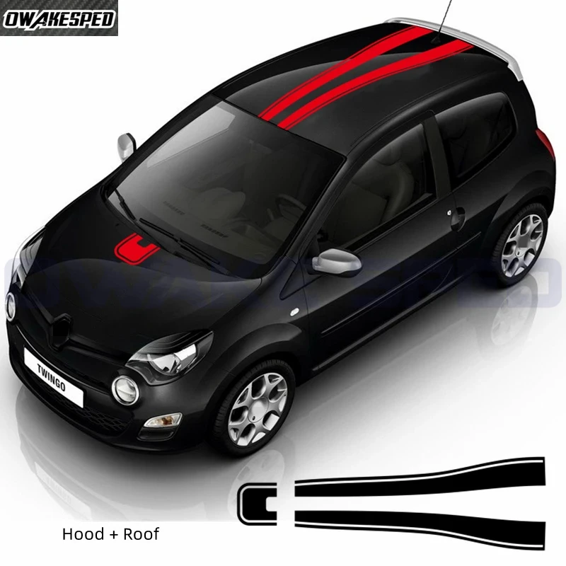 

Edition Sport Stripes For Renault Twingo 1 2 3 Car Hood Roof Decor Stickers Customized Desgin Vinyl Decal Auto Kit Accessories