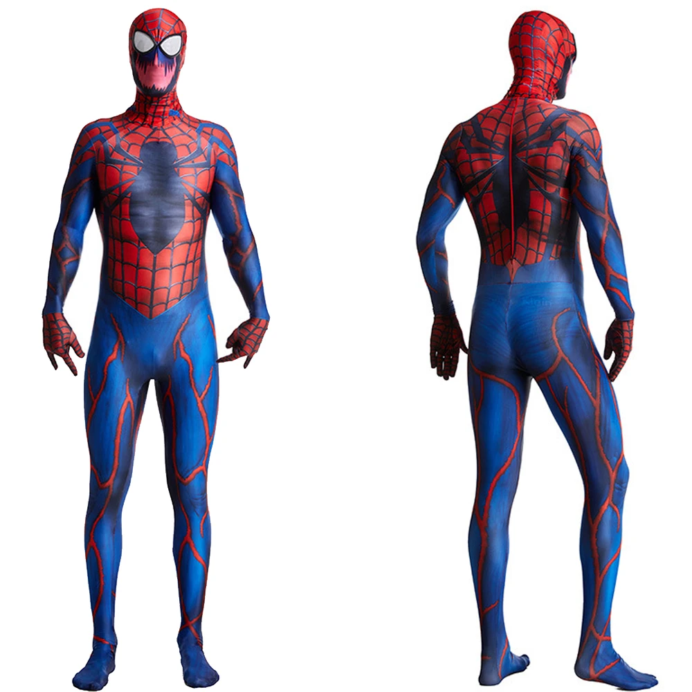 Spiderman Carnage Cosplay Scarlet Spider Costume Spandex Bodysuits Superhero Zentai Suits Halloween Costume for Adult Kids