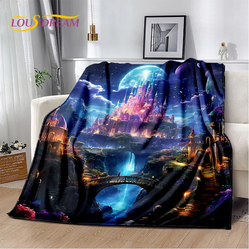 

Fairyland Fairy Tale Castle Mysterious Gothic Dream Cartoon Soft Blanket,Soft Throw Blanket for Home Bedroom Bed Sofa Child Gift