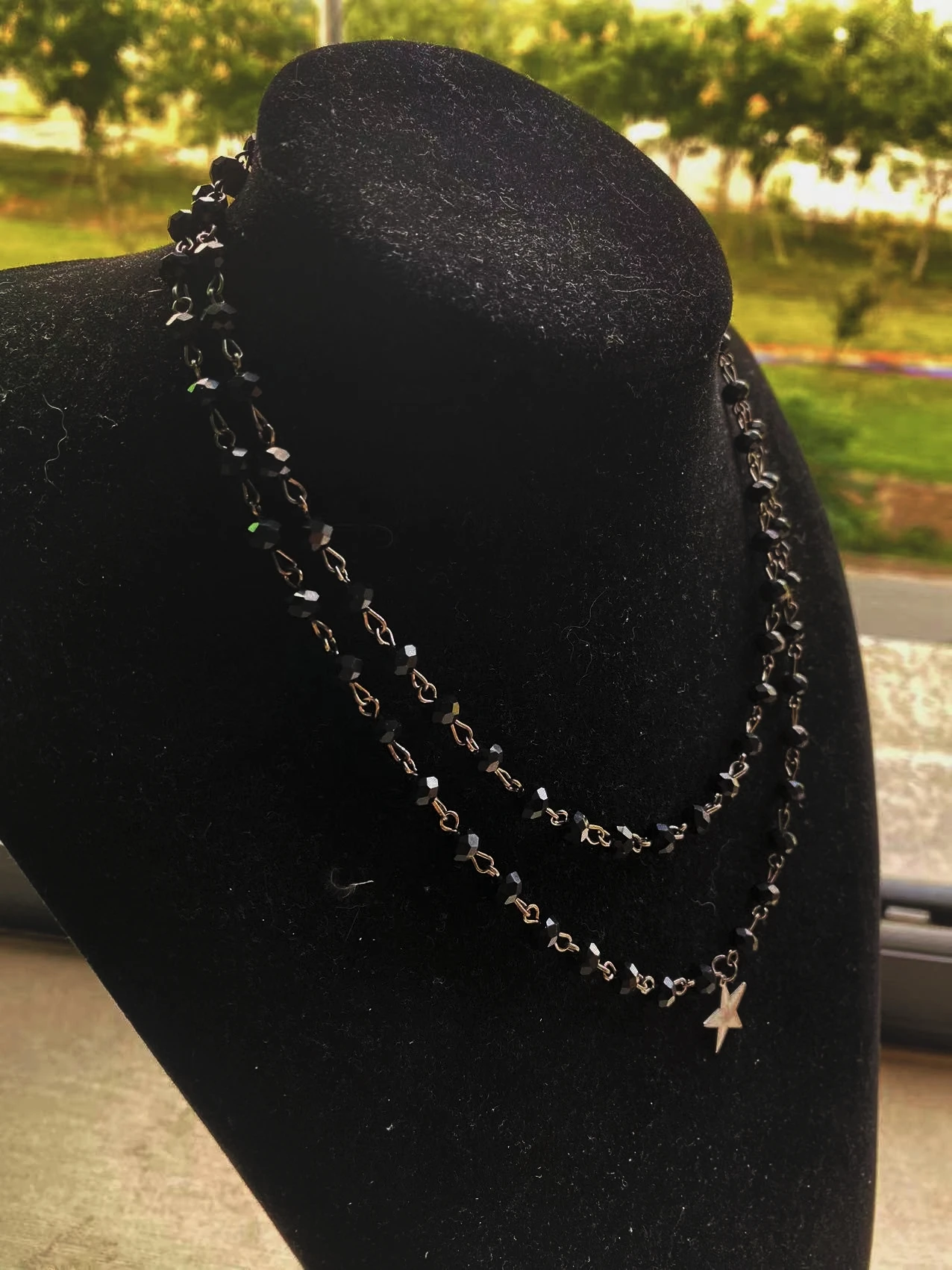 MIDNIGHT STAR Gunmetal Black Star CHOKER * Choose Single or Double Choker * Black Star Necklace * Edgy * All Black Necklace