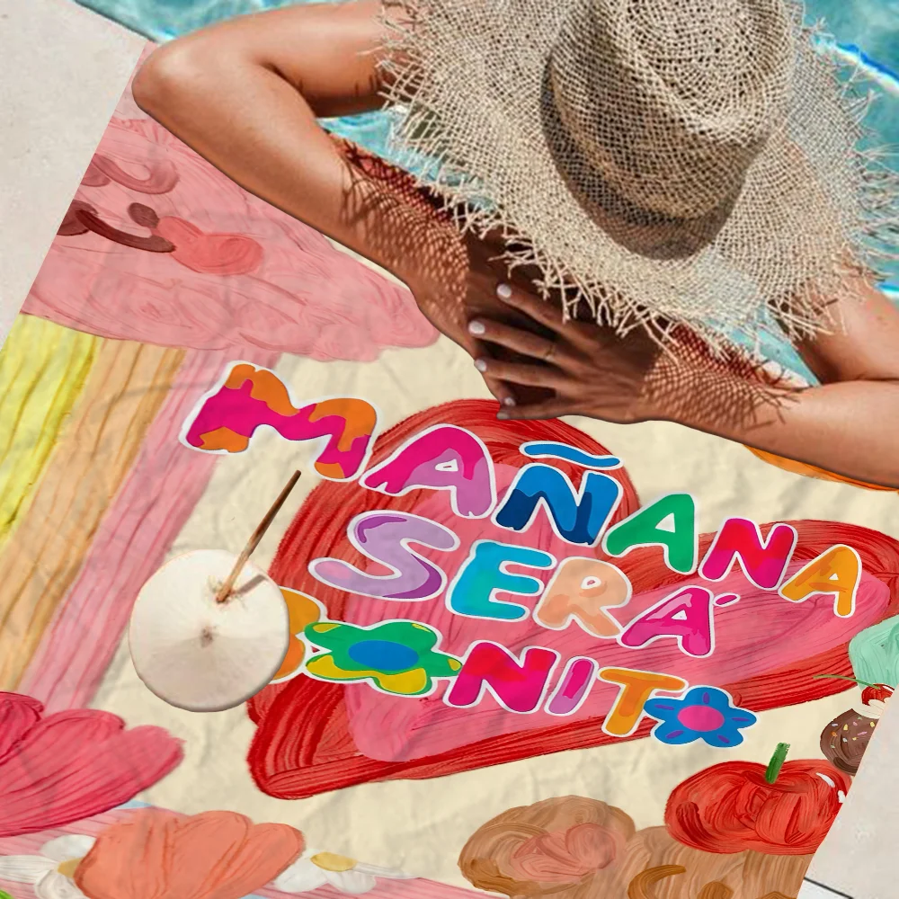 Karol g Manana Sera Bonit Anime Beach Swimming Towel Soft Absorbent Washcloth Children\'s Gifts for Kids Travel Camping Gym