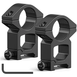 2Pcs Scope Mount for Dia 25.4 Tube Scopes Scope Rings for 20mm Dovetail Picatinny Rail Tactical Flashlight Mount