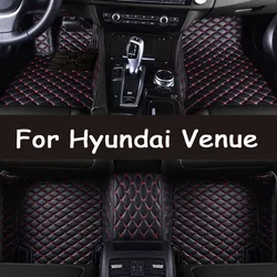 Car Floor Mats For Hyundai Venue QX 2020 2021 2022 2023 Luxury Mat Protective Pad Leather Rugs Anti Dirty Carpets Accessories