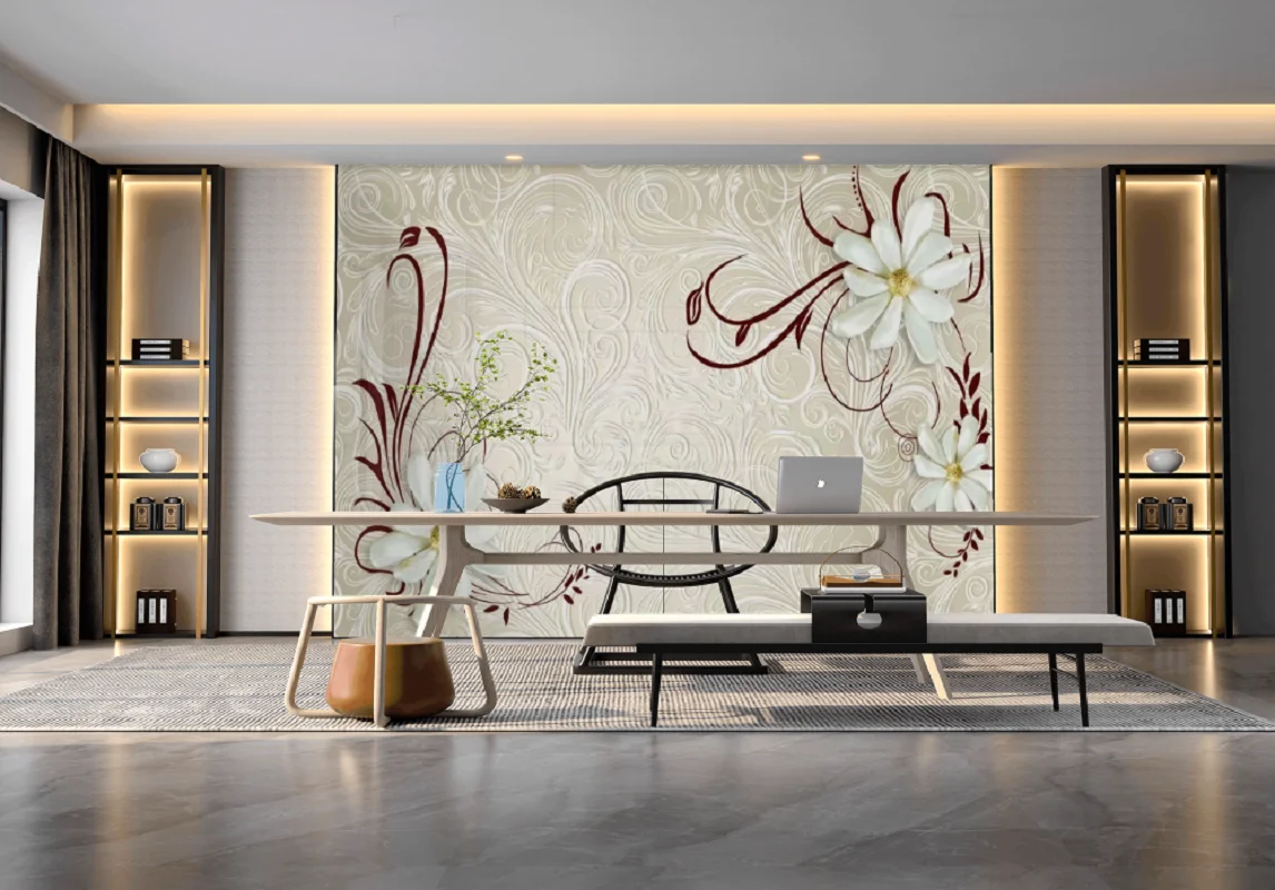 

Customized Mural 3D Stereo Flower Line Background Wall