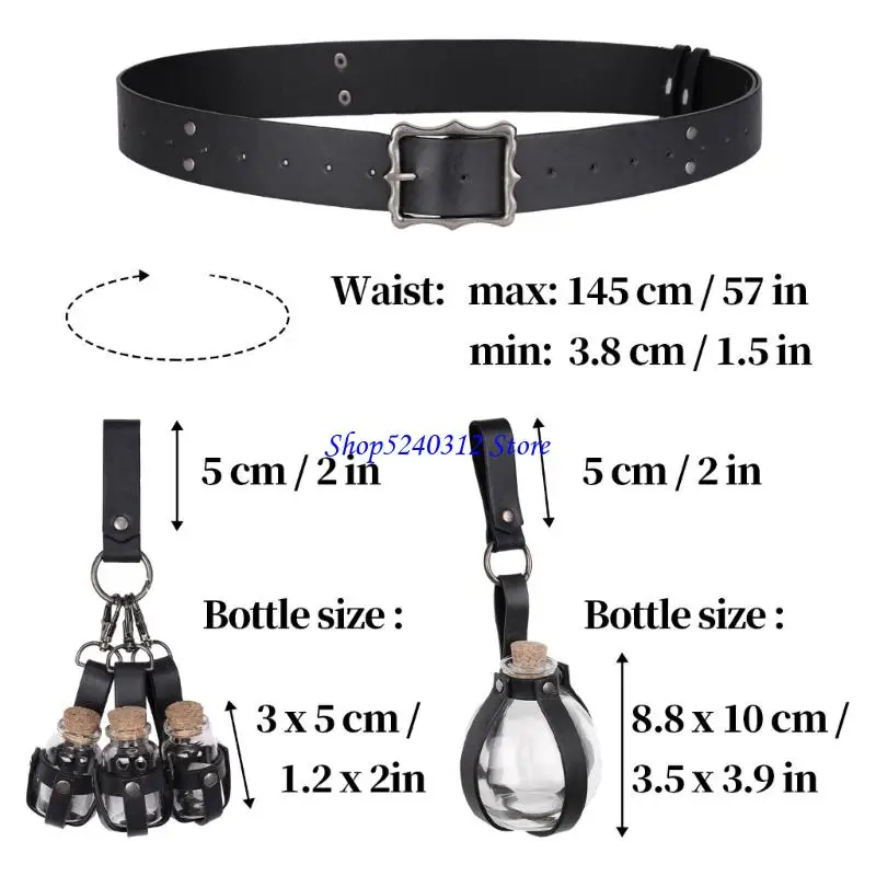 634C 中世騎士衣装ルネサンスコルクポーションボトルレザーベルトハロウィンパーティーコスプレ衣装大人のための