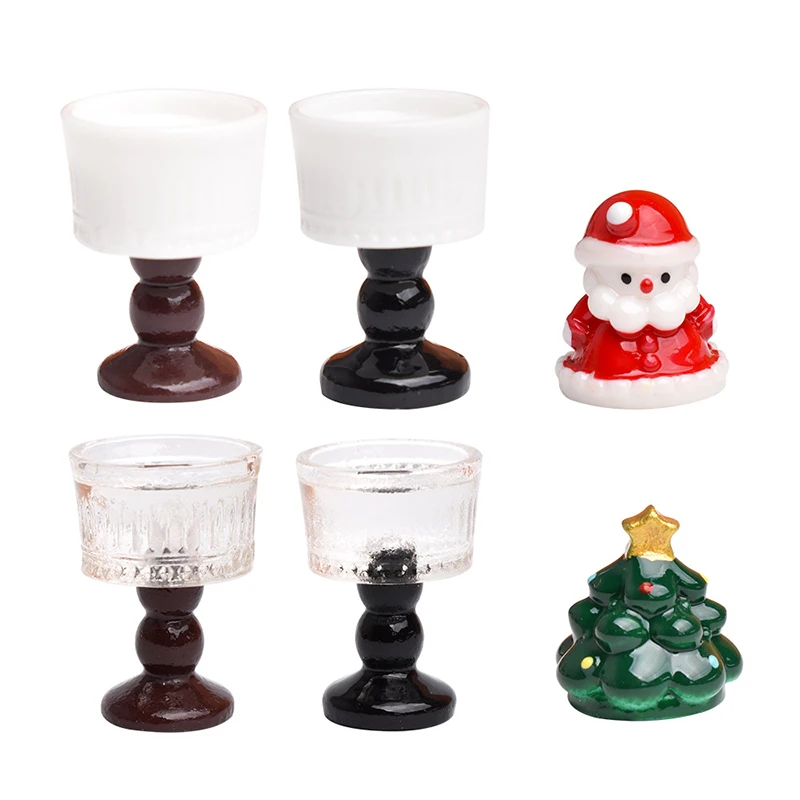 10 pièces/ensemble maison de poupée père noël tasse Miniature tasse de crème glacée jouer maison de poupée salon décor à la maison accessoires semblant jouer jouet