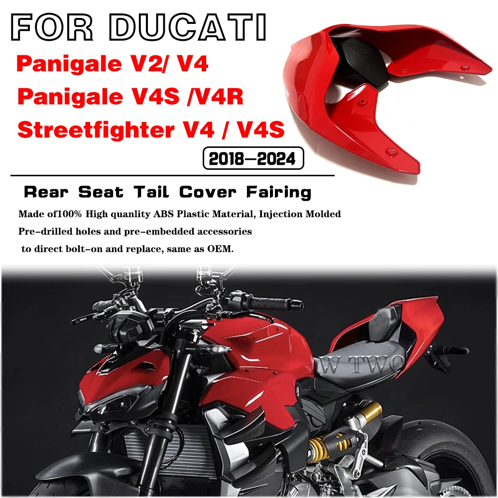 New Street Fighter Seat Cover Tail Fairing Rear Single Seat Hump For Ducati Panigale V2 V4 V4R V4S 2018 - 2024 Streetfighter V4