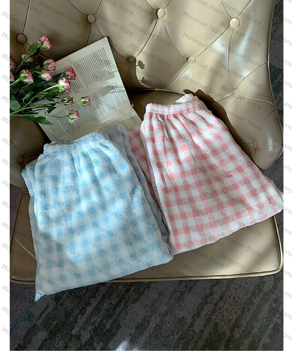 سراويل بيجامة من الفلانيل للنساء لخريف وشتاء 2026 سراويل منزلية غير رسمية للمشي مربعات يمكن ارتداؤها خارج المنزل