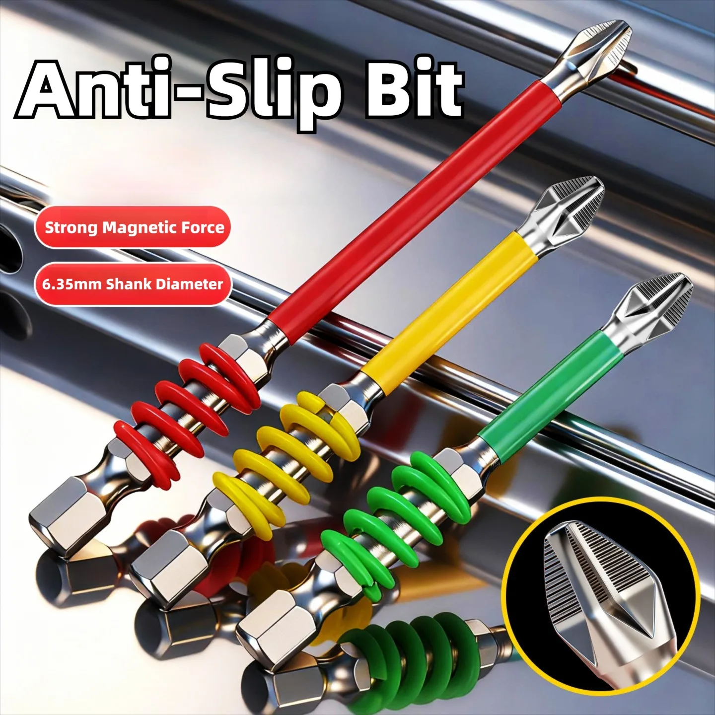 2Pcs Spring Screwdriver Bits Magnetic PH2 Driver Screw Anti-slip 65/70/90/150mm 1/4'' Hex Shank Drill Head Electric Repair Tool