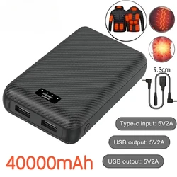 40000mAh PowerBank 7.4V DC duża bateria przenośny mobilny zasilacz do kamizelki grzewczej kurtka rękawiczki elektryczny sprzęt grzewczy