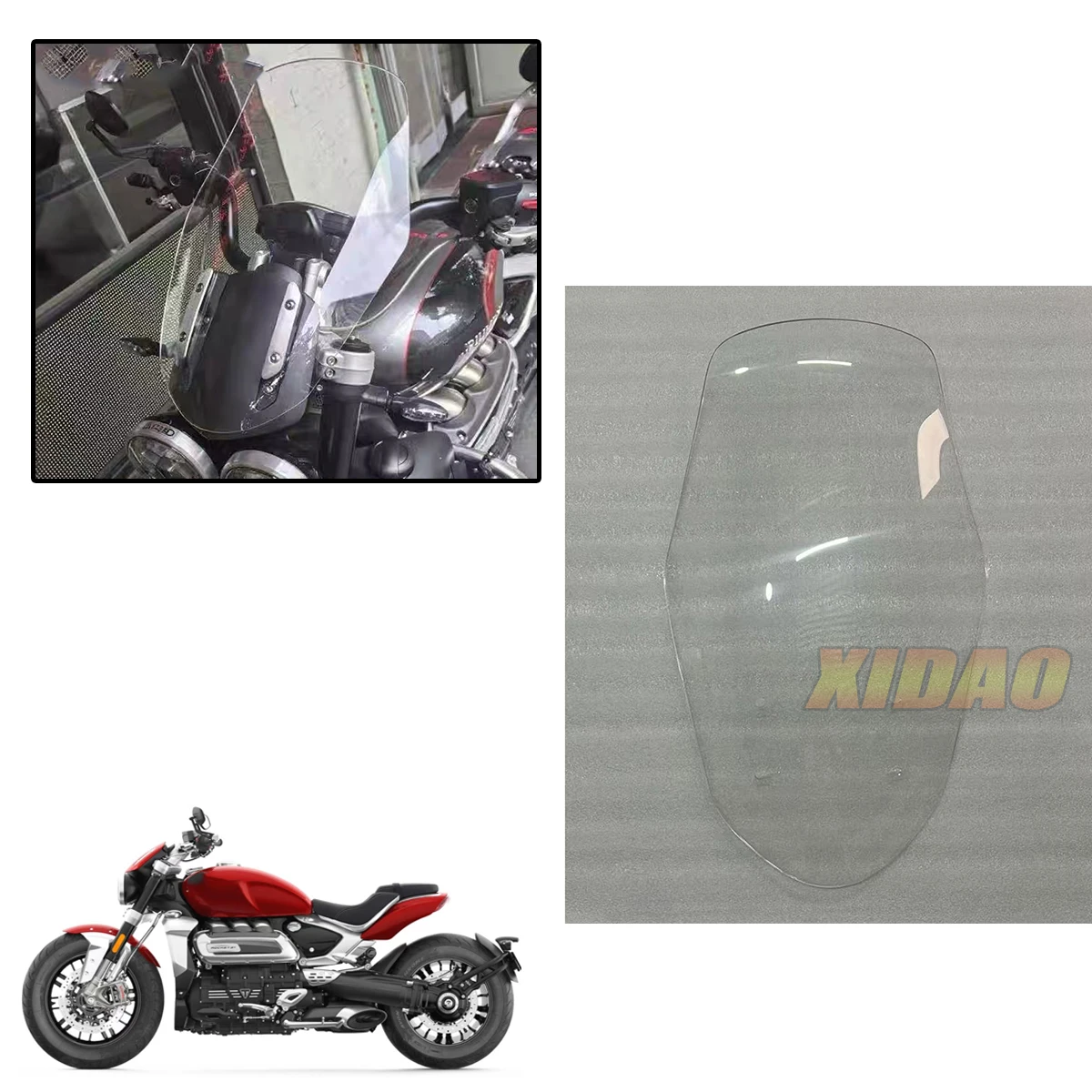 Fit For Triumph Rocket 3 Rocket 3R New Windshield Motorcycle Cruise Commuter New Thickened Lens 4MM Customizable