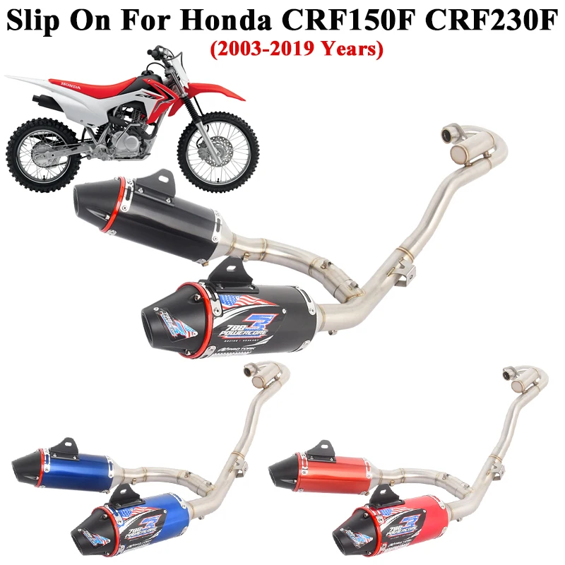 Motorcycle Exhaust Systems Slip On For Honda CRF150F CRF230F CRF 150 230 2003 - 2019 Front Link Pipe Double Muffler Left & Right