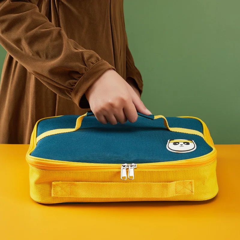 Borse termiche per il pranzo di moda quadrate borsa per Picnic per alimenti per le donne borsa con cerniera borsa in tessuto Oxford borsa termica impermeabile