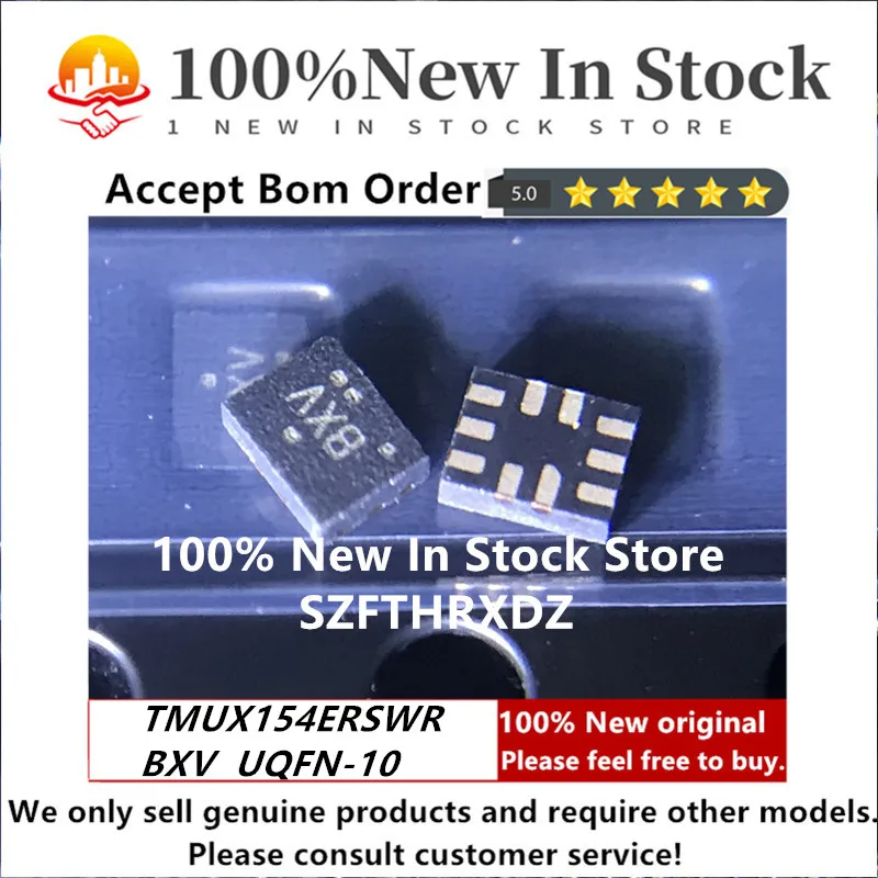 100% NEW ORIGINAL TMUX154ERSWR UQFN-10 Marking:BXV Analog Switch/Analog Multiplexer Dual 1:2 10-Pin