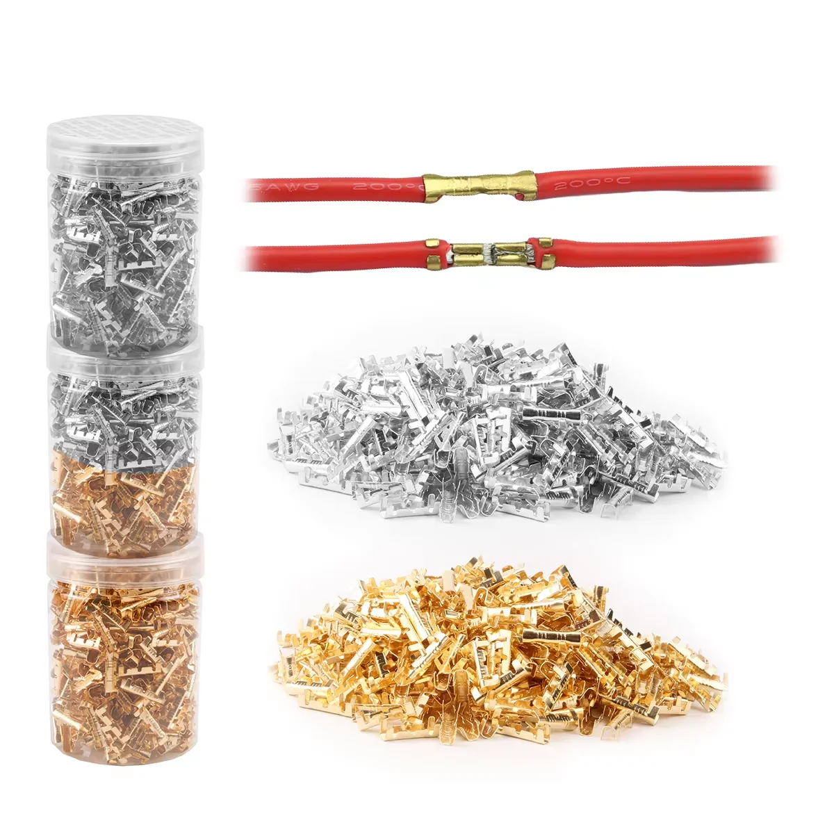 500Pcs Docking Connector line Pressing Button Quick Connect U-type Terminal Wiring 0.5 to1.5 Square Wire Connectors