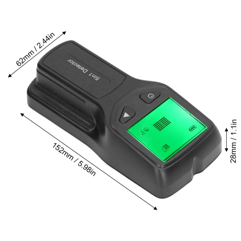 Stud Finder Wall Scanner Sensor 5 In 1 Detector HD LCD Display For Wood AC Wire Center Edge Yellow