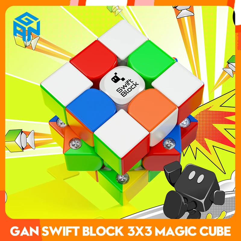 [CubeFun]GAN Swift Block 3x3 Maglev magnetico Cubo magico Senza adesivo Giocattoli professionali Fidget Regali per bambini