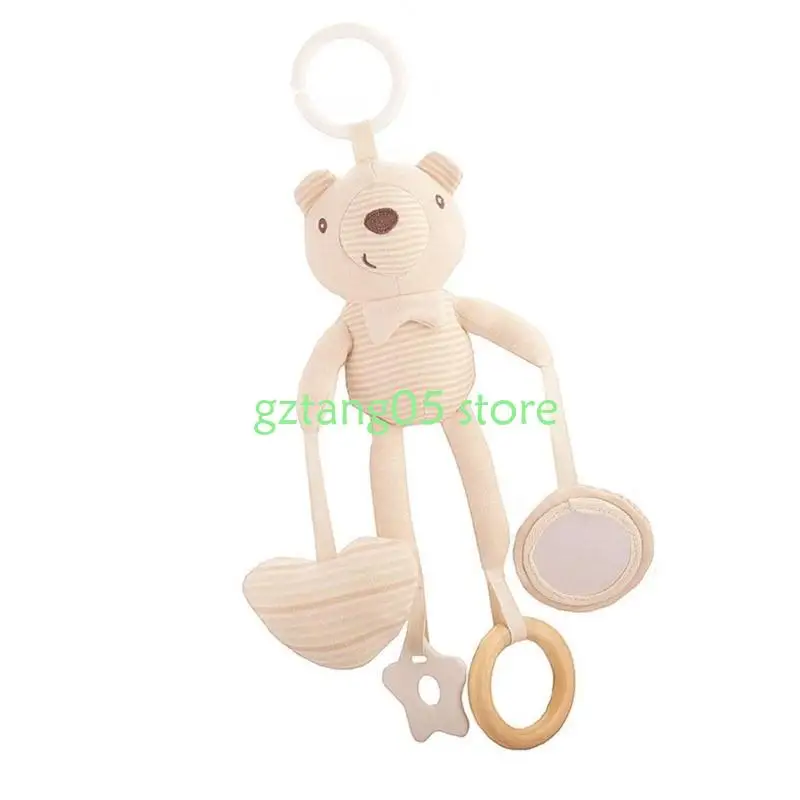 57EE أجراس يدوية على شكل حيوانات خشخيشات أجراس قطيفة ناعمة خشخيشات عربات أطفال مثبتة على ألعاب التطوير الحسي هدية لحديثي الولادة #2
