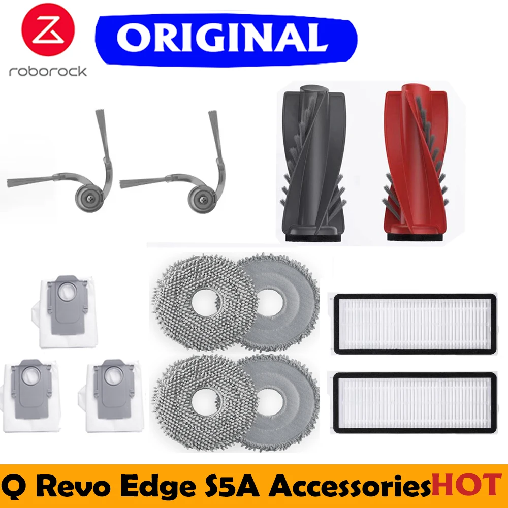 الأصلي Roborock ممسحة ملحق كيس لجميع الغبار قابل للغسل تصفية الرئيسية/الجانبية فرشاة روبوت فراغ لأجزاء Q Revo Edge S5A اختياري