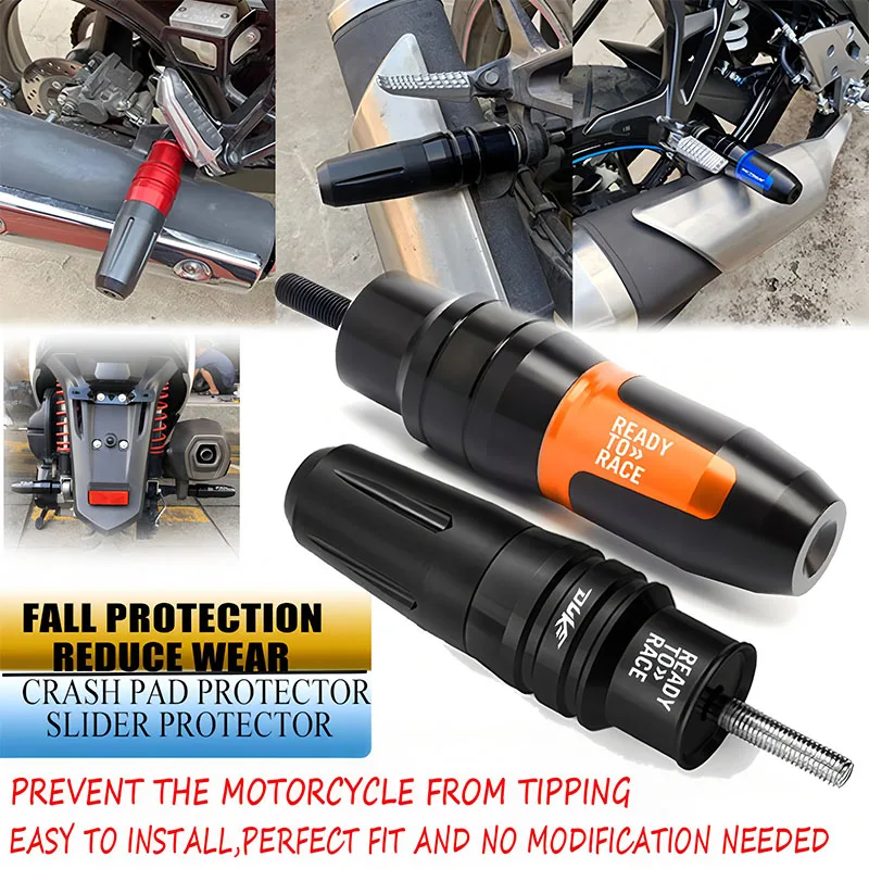 لإعداد للسباق DUKE 125 200 250 390 790 Duke إطار عادم الدراجة النارية المتزلجون وسادات التصادم ملحقات حامي السقوط #1