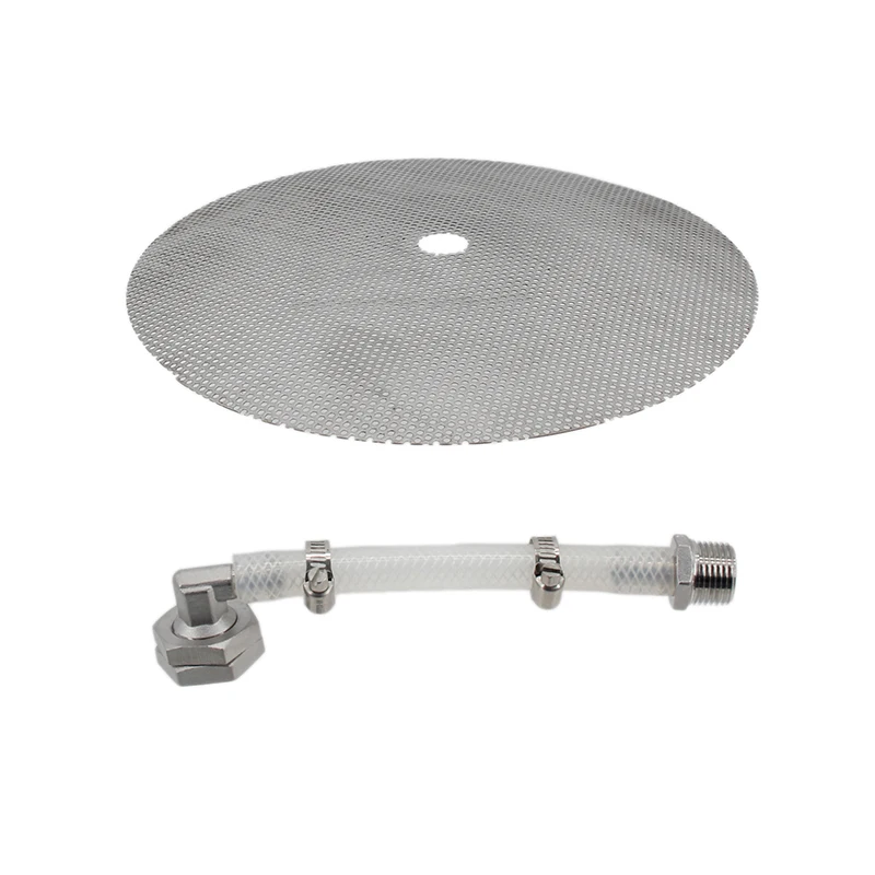 Stainless Homebrew All Grain Mash Tun False Bottom and Silicone Tubing Adapter Kit 9\