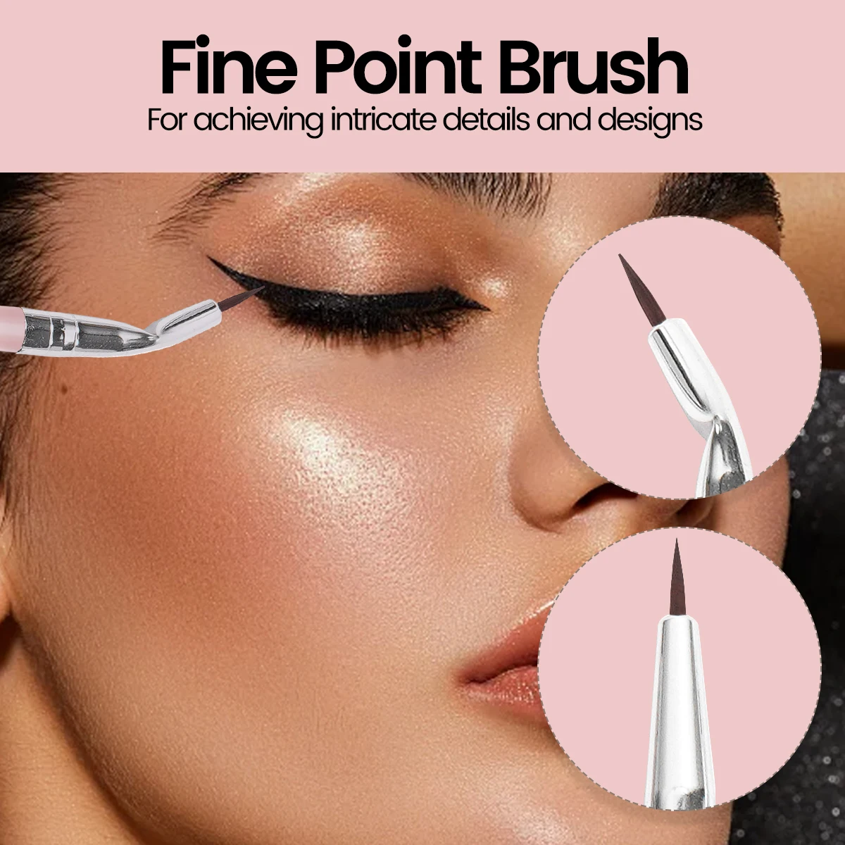 MAANGE-Juego de brochas de maquillaje para ojos, 4 piezas en 1, ultrafinas, para delineador de ojos, sombra de ojos, cejas, brocha de maquillaje esencial, viajes para principiantes