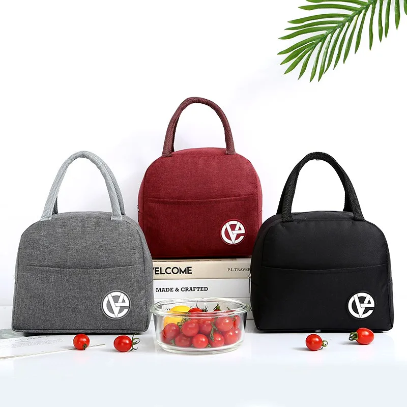 1pcs Portable Fresh Cooler Bag For Women Waterproof Nylon Zipper Thermal Oxford Lunch Picnic Bags Storage Box Tote Food Handbags