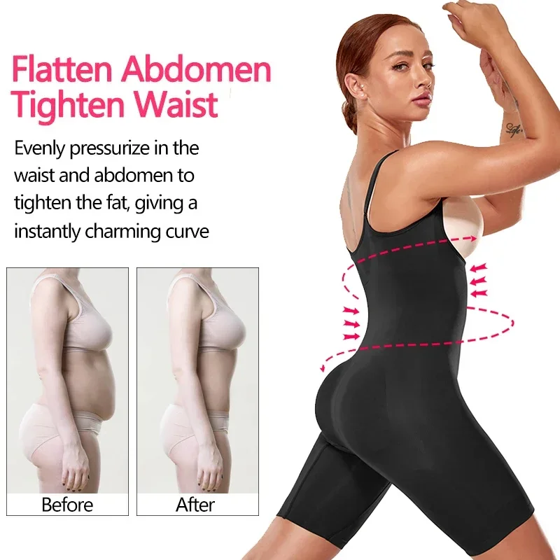 A Slim Body Shaper Seamless Women Bodysuit Slimming Waist Trainer Shapewear Butt Lifter Chest Enhancing Full Slip Strappy-Backed