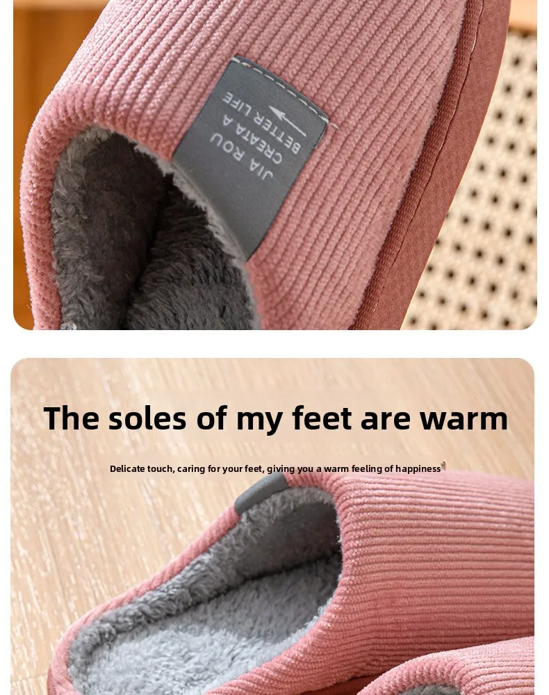 NEUE Damen- und Herren-Hausschuhe, Lässige Dicke Weiche Hausschuhe, Plüsch-Hausschuhe, Rutschfeste Thermo-Hausschuhe, Winter-Flachschuhe für Drinnen – Detail 7