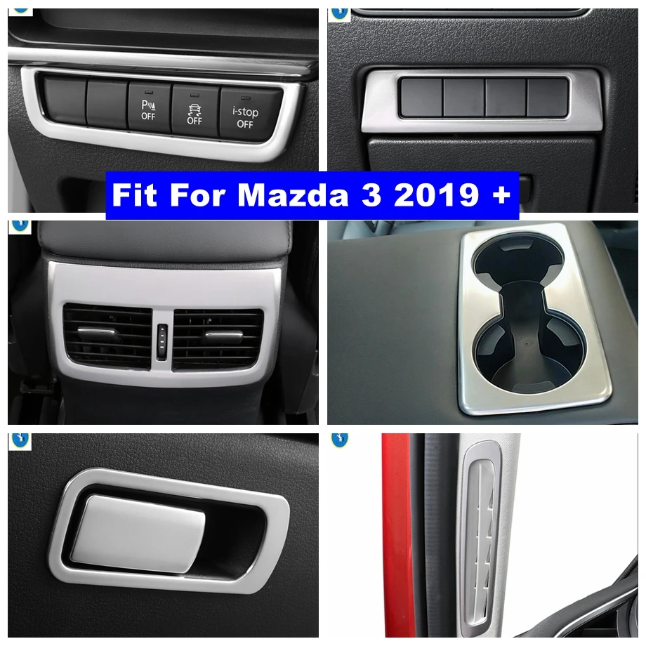 

Silver Accessories Pillar A Glove Storage Box Air AC Outlet Vent Lights Switch Control Panel Cover Trim For Mazda 3 2019 - 2022