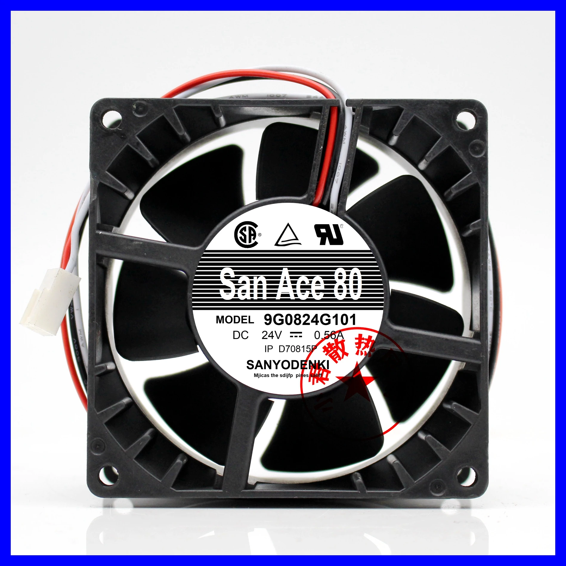 Sanyo Denki 9G0824G101 DC 24V 0.56A 80x80x38mm 3-Wire Server Cooling Fan