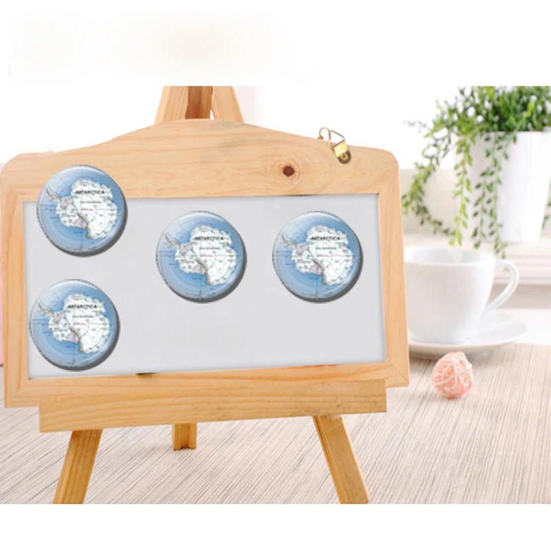 Antarctic Map 30MM Fridge Magnet South Pole Travel Map Glass Cabochon Magnetic Refrigerator Stickers Note Holder Home Decoration