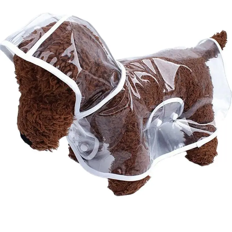 AEE4-Pet Dog Puppy Transparent Rainwear Raincoat Pet Hooded Waterproof Jacket Clothes Soft Dog Raincoat Puppy Rain Poncho - view 3