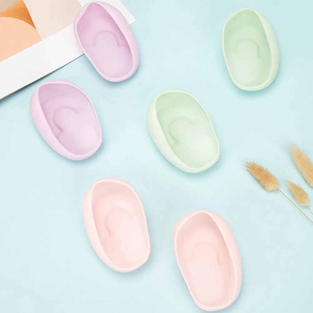 

3Pairs Silicone Ear Covers Hair Dye Ear Protectors Comfortable Reusable Lightweight Shower Hair Color Accessories