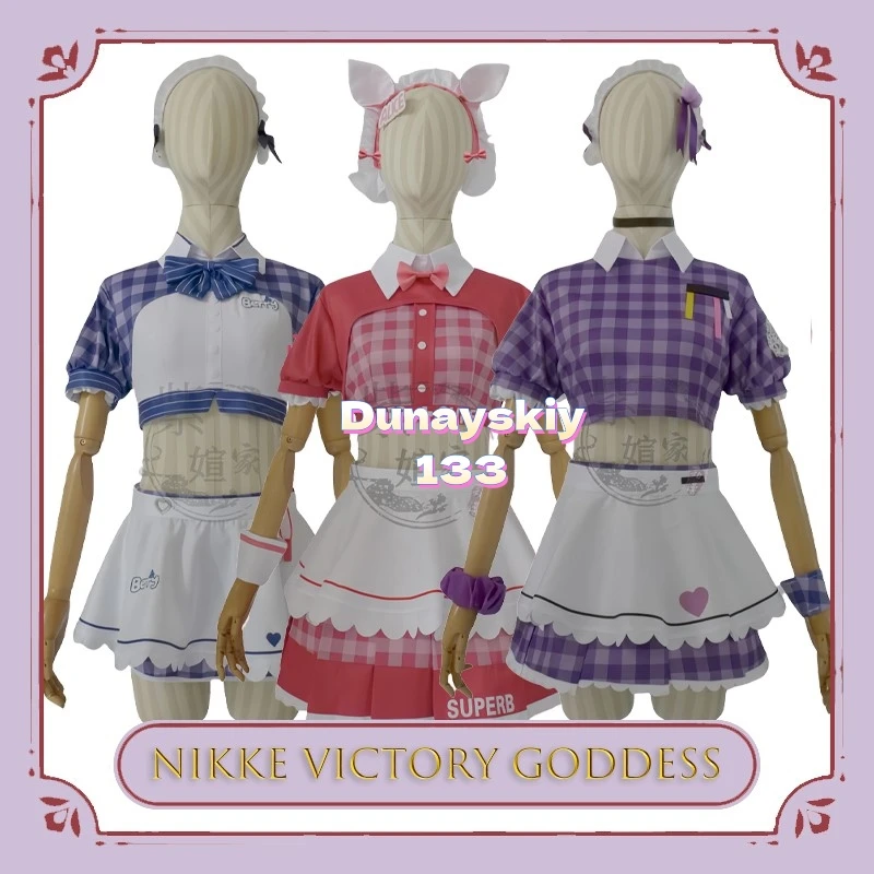 

NIKKE: Victory Goddess x Crepe Collaboration Alice/Naja/Tia Maid Косплей Костюм-Каваи Аниме Хэллоуин Ролевые Игры и Косплей