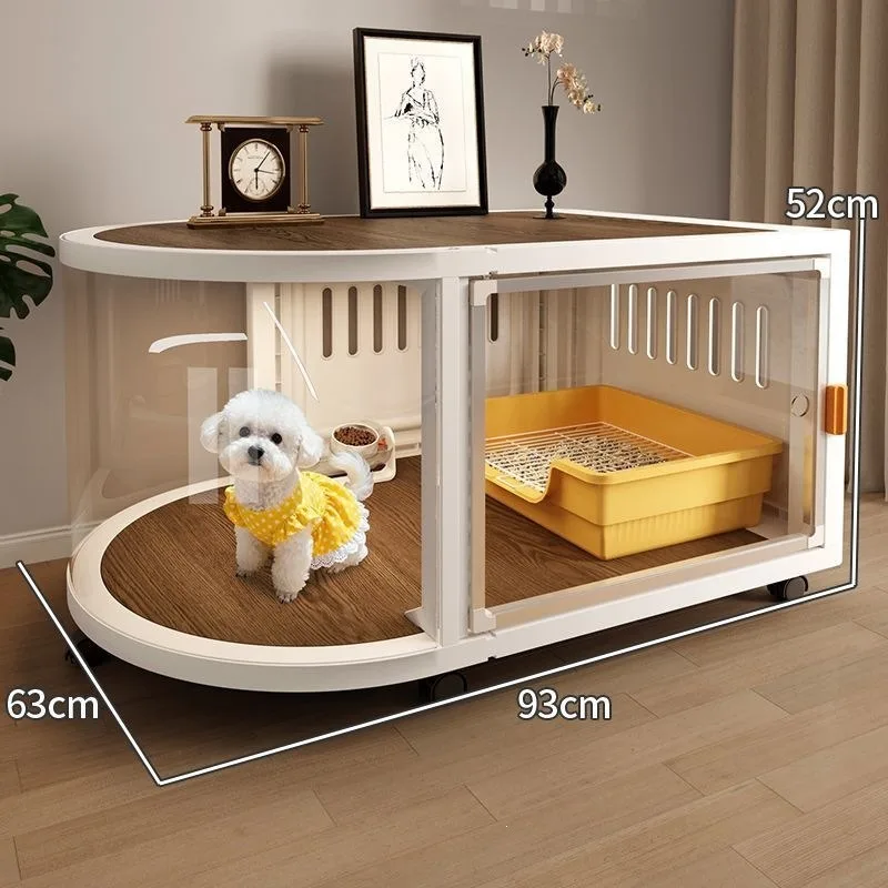 Luxury Resin Dog Cage Kennel for Small Medium Dogs Indoor Pet Crate House Villa Style One Bedroom One Livin