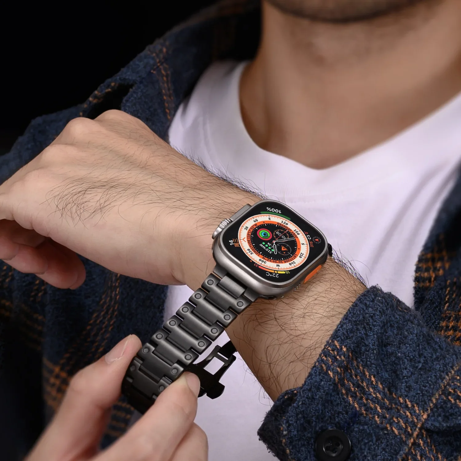 Metalowy pasek do Apple Watch Ultra 2/1 49mm Series 10 46mm 42mm Bransoleta ze stali nierdzewnej iWatch 9 8 7 6 5 SE 44mm 45mm 41mm