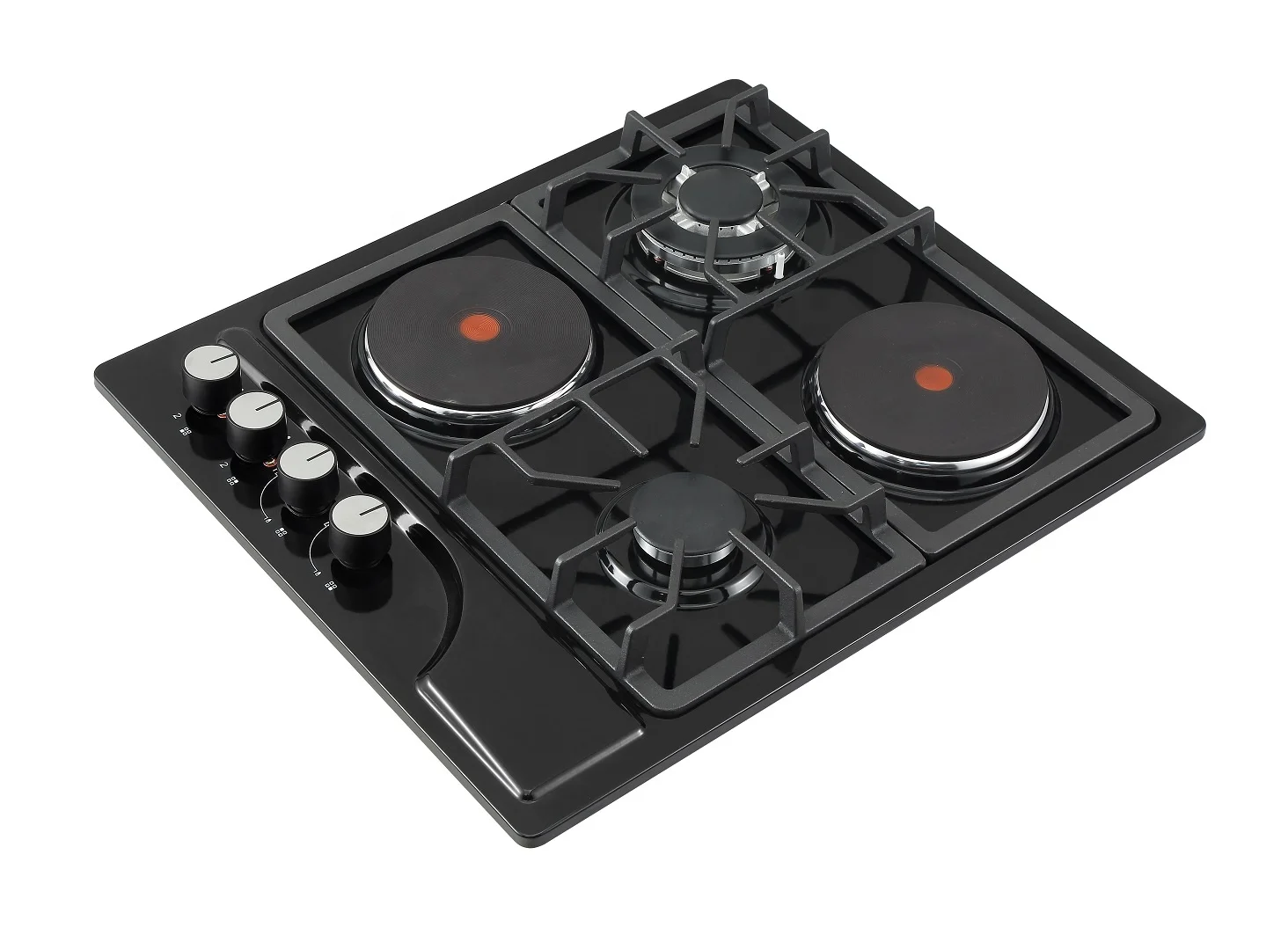 Ceramic and Gas Hob Best Sales Gas Ceramic Hob with 4 Burners Tempered Glass