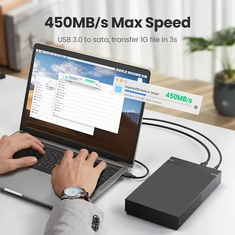 Корпус USB 3.0 для жестких дисков 2,5/3,5 дюймов SATA, чехол для жесткого диска, емкость 10 ТБ, идеально подходит для ПК, ноутбука, вилка стандарта США